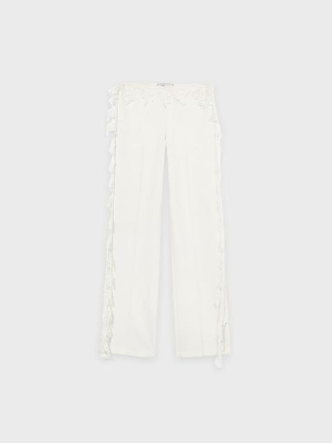 Blumarine TWILL PANTS WITH SCALLOPED LACE