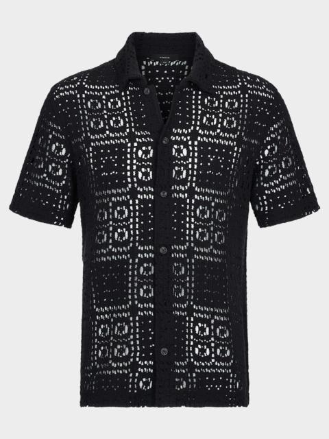 Vince Men's Crochet Button-Down Shirt
