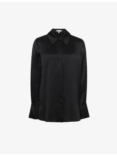 REISS Hailey point-collar silk shirt