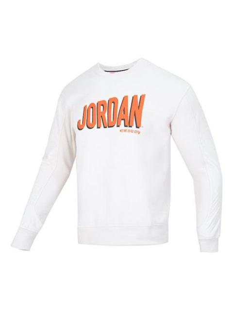 Jordan 공기 요르단 알파벳 둥근 목 긴 소매 까마귀 남자 크림 백색 DV7588-030