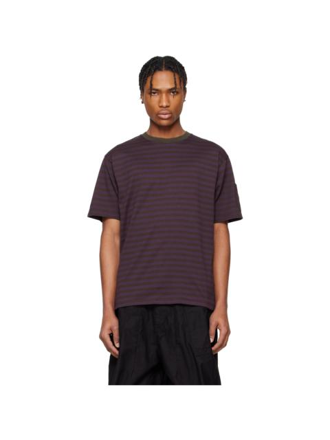 NEEDLES Purple & Black Cotton Stripe T-shirt