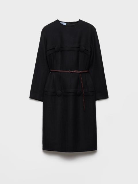 Prada Chevron wool dress with belt