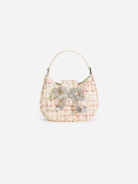 self-portrait Cream Boucle Micro Bag