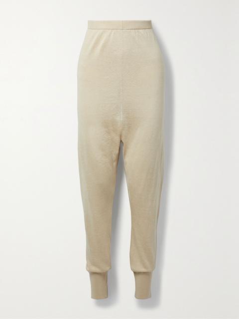 The Row Dalbero linen and silk-blend tapered pants Cream