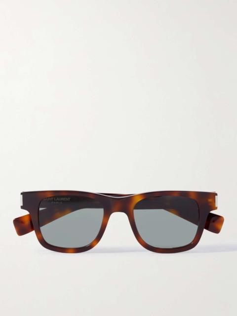 New Wave Havana Square-Frame Tortoiseshell Acetate Sunglasses