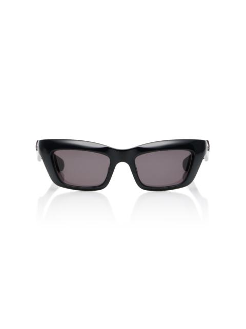 Rectangular-Frame Acetate Sunglasses black