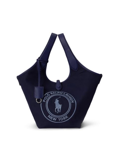 Polo Ralph Lauren Women's Polo Play Medium Logo Cotton Canvas Tote Bag - Newport Navy