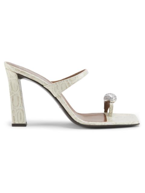 Giuseppe Zanotti Women's Morpheus Kefir 90MM Swarovski-Crystal Croc-Embossed Leather Sandals - Ivory