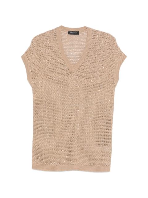 FABIANA FILIPPI sequin-embellished V-neck vest