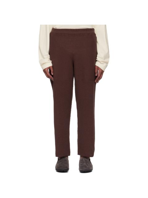 ISSEY MIYAKE Brown Rustic Knit Sweatpants