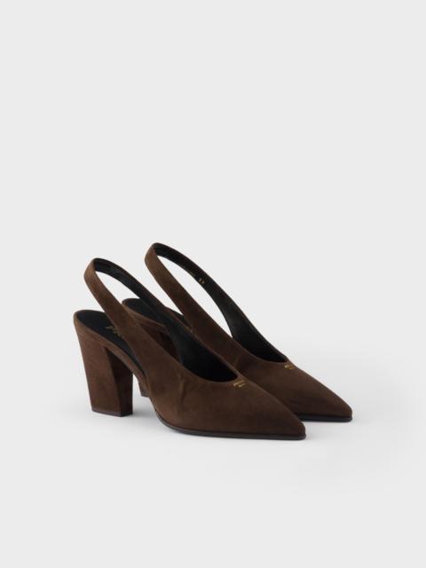 Prada Suede leather slingback pumps