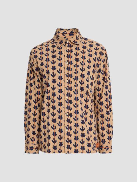 SCOTCH & SODA Men's Structured Print Button-Front Shirt - Ditsy Leaf
