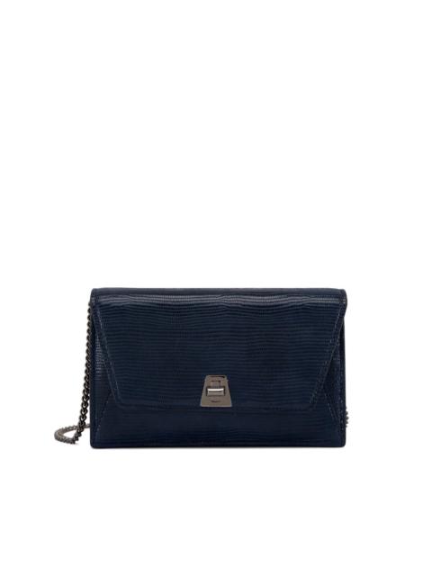 AKRIS Anouk chain-strap lizard-effect clutch bag