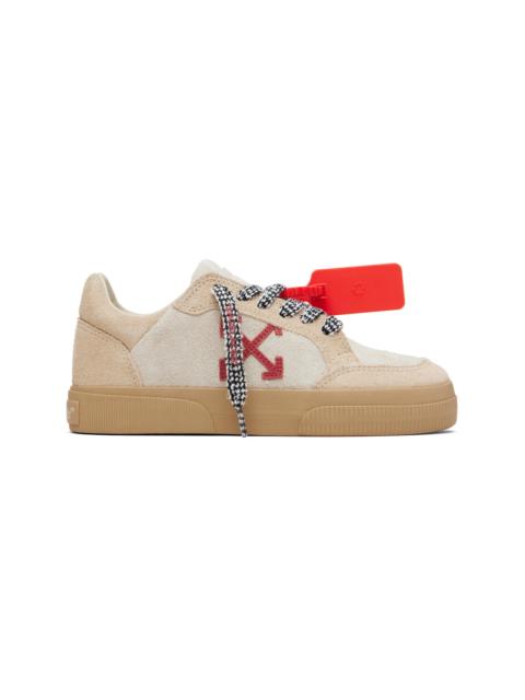 Off-White Beige Vulcanized Low Suede Sneakers