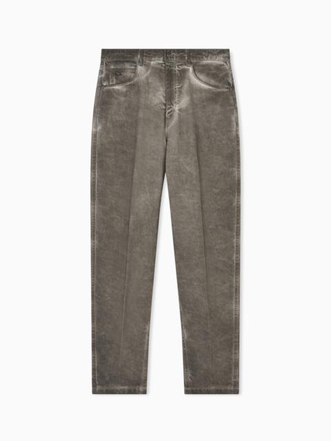 J80 BAGGY TWIST-FIT, DIRTY-WASH GARMENT-DYED STRETCH-DENIM JEANS