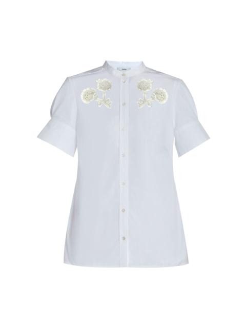 Erdem Appliquéd Organic-Cotton Top white