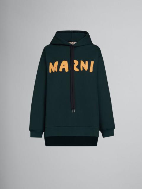 Marni GREEN OVERSIZE SWEATSHIRT IN BIO COTTON WITH LOGO