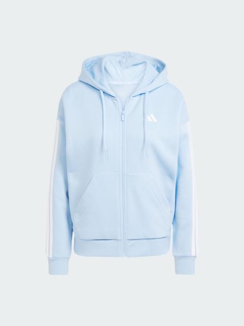adidas Essentials 3-Stripes Full-Zip Fleece Hoodie