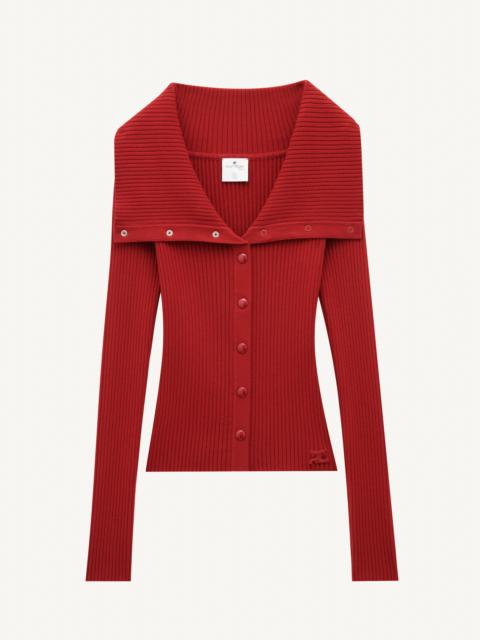 courrèges GILET FOLDED RIB KNIT CARDIGAN