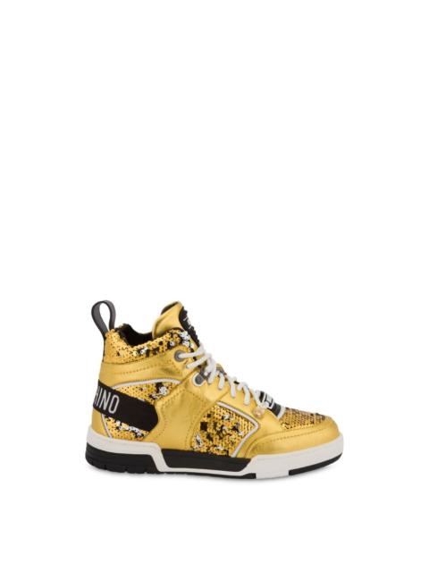 Moschino STREETBALL SEQUIN HIGH-TOP SNEAKERS