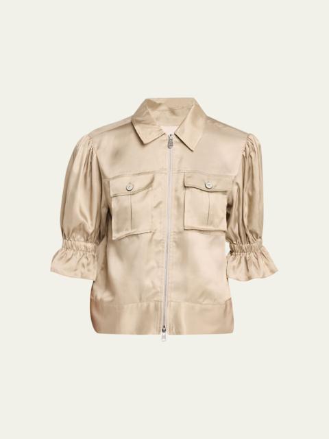 Cinq à Sept Holly Short-Sleeve Sateen Jacket