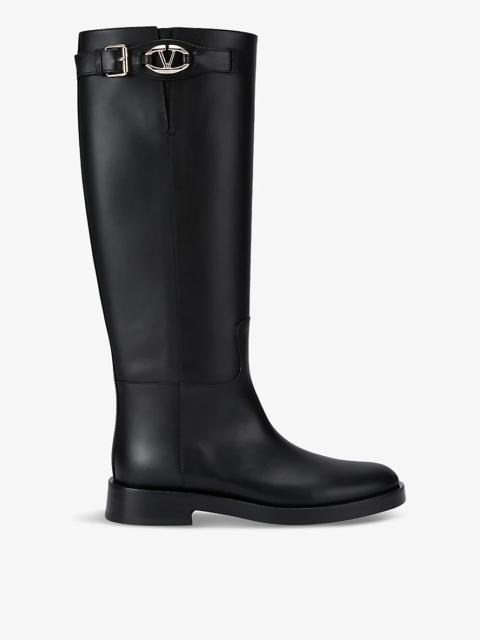 The Bold Edition VLogo leather knee-high boots