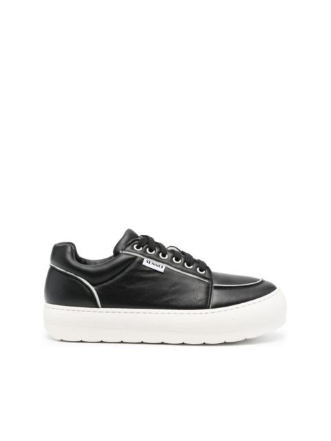 Dreamy leather flatform sneakers