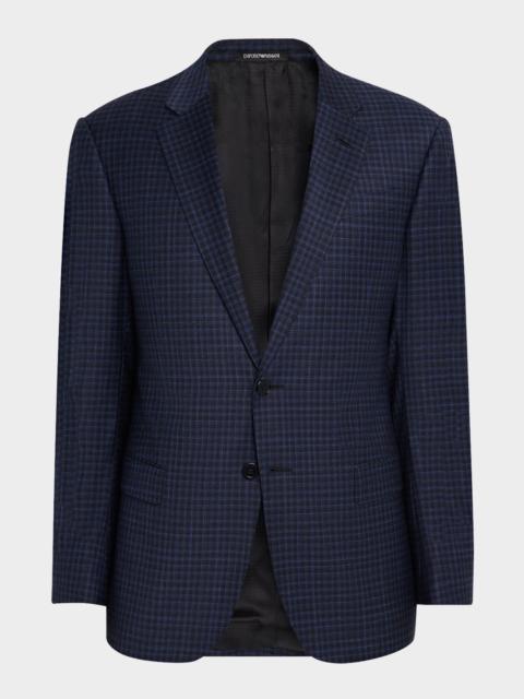 EMPORIO ARMANI Men's Wool Stretch Plaid G Line Sport Coat