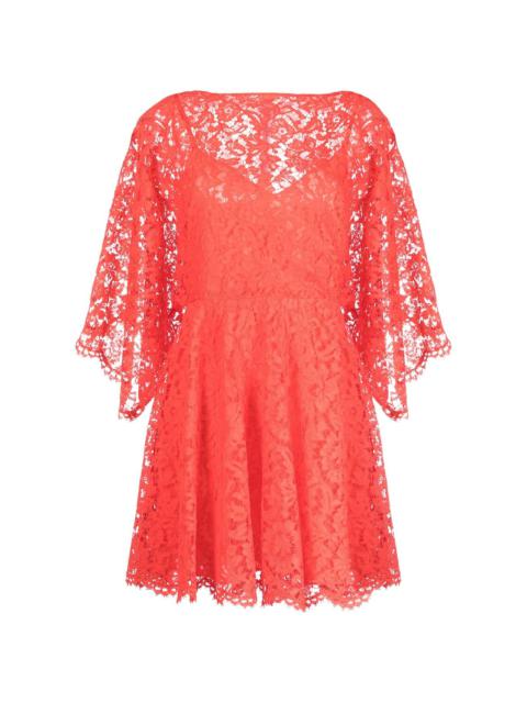 Valentino wide-sleeve lace dress