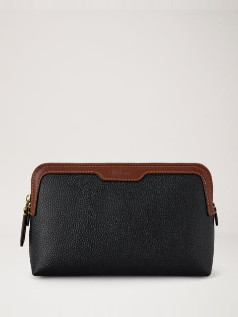 Mulberry Small Cosmetic Pouch Black & Cognac Bio Based Scotchgrain