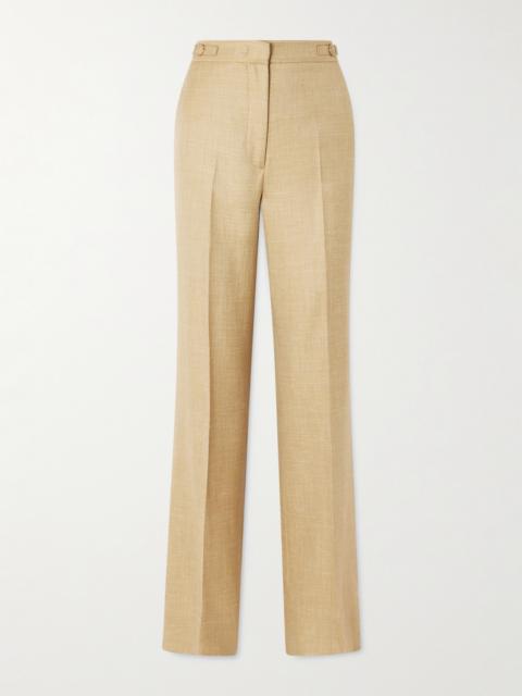 GABRIELA HEARST Vesta Wool, Silk And Linen-blend Flared Pants