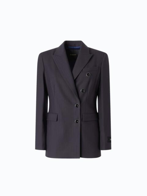 PINKO DOUBLE-BREASTED SLIM-FIT WOOL-BLEND JACKET