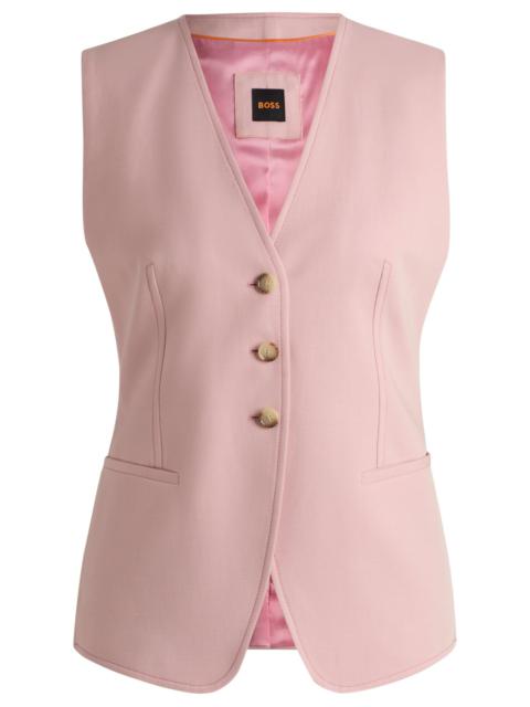 BOSS SINGLE-BREASTED WAISTCOAT WITH ADJUSTABLE STRAP