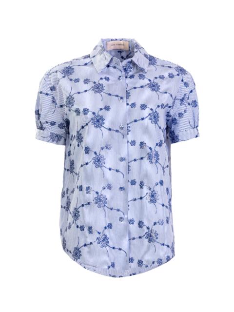 SILVIA TCHERASSI Ileana Cotton Floral Shirt blue