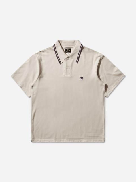 NEEDLES Men's Regular Collar Polo Shirt Beige