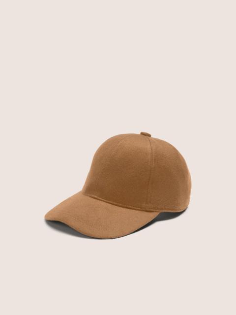 Vince Leather-Trim Cashmere Baseball Cap