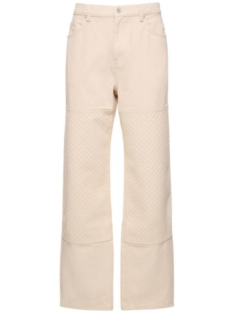 Grate embossed cotton pants