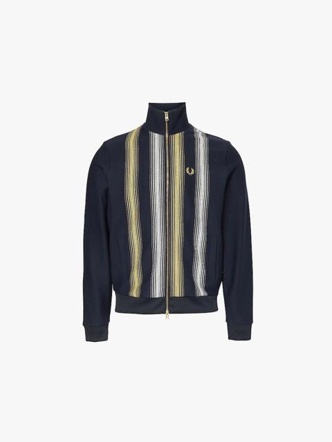 Striped-print regular-fit cotton and recycled-polyester tracksuit jacket