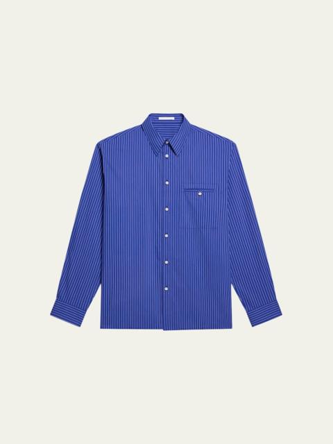 Helmut Lang Men's Pinstripe Poplin Double-Pocket Button-Down Shirt