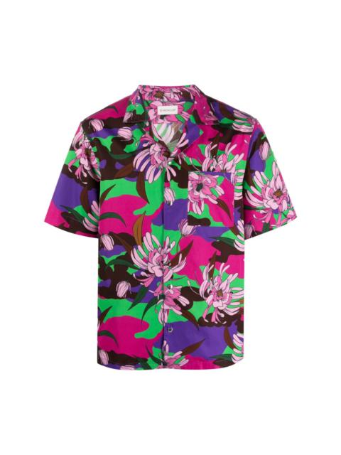 floral-print short-sleeve shirt