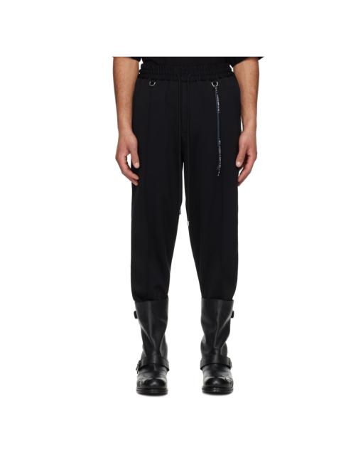 mastermind JAPAN Black Regular Fit Skull Tape Jersey Tapered Sweatpants