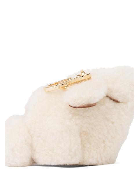 Bunny charm in shearling