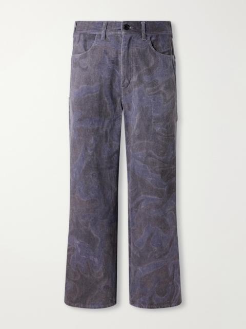 Blue Blue Japan Painter Wide-Leg Sumi Nagashi Cotton-Sashiko Trousers