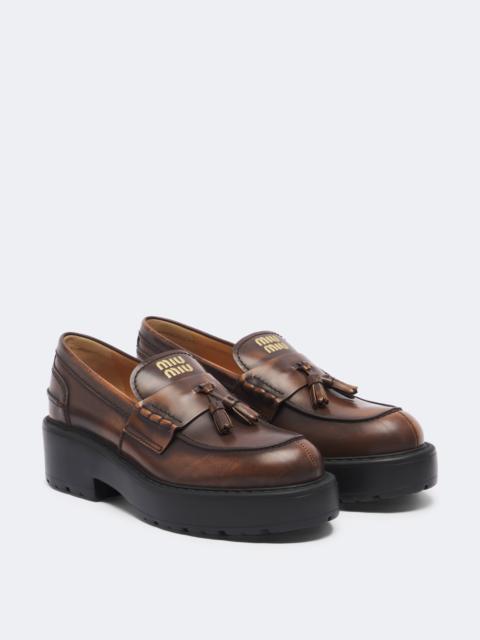 Miu Miu Leather platform loafers
