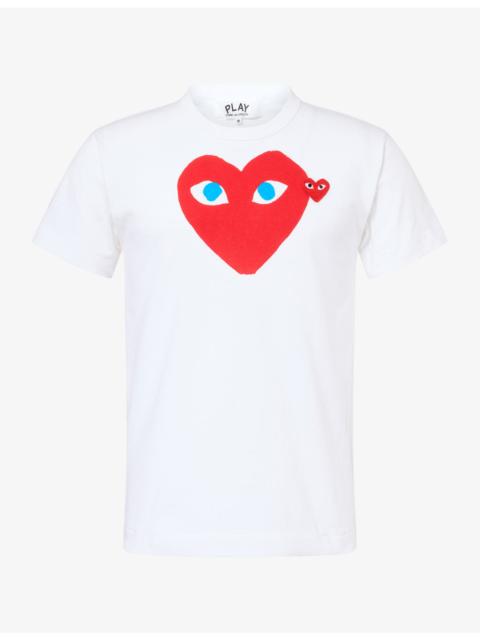 Comme des Garçons PLAY Double Heart Print Cotton-Jersey T-Shirt