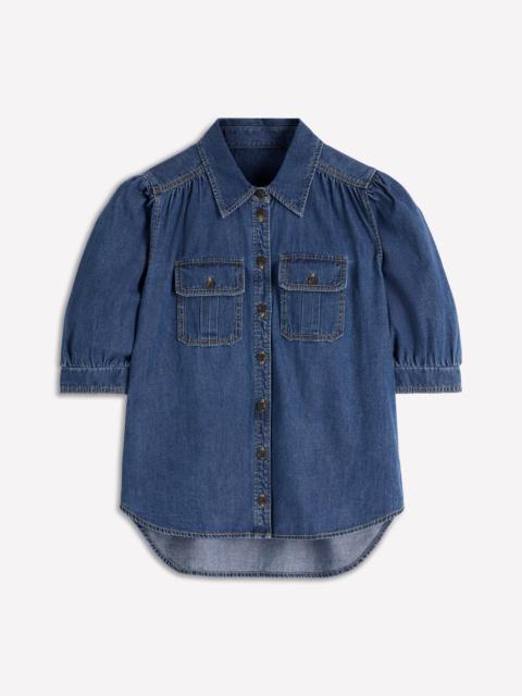 BODEN Short Sleeve Denim Top-Light Vintage