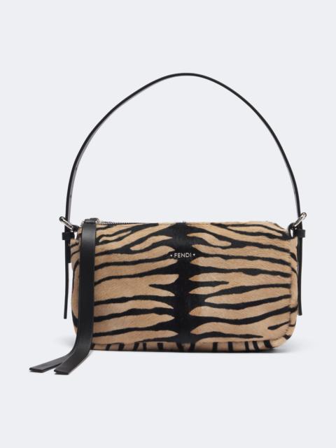FENDI Leather-trimmed calf hair shoulder bag