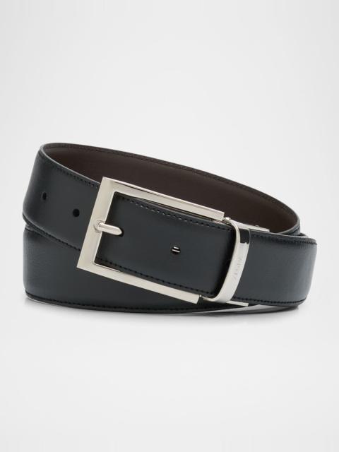 ZEGNA Men's Reversible Adjustable Leather Belt