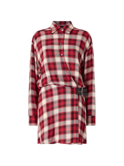 PINKO check buckle-detail shirt dress