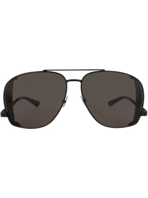 SAINT LAURENT Saint Laurent Aviator-Frame Metal Sunglasses Black Black Black (SL653LEONL-30015641-002)